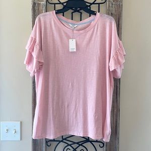 NWT Crown & Ivy Ruffle Sleeve Tee sz XL
